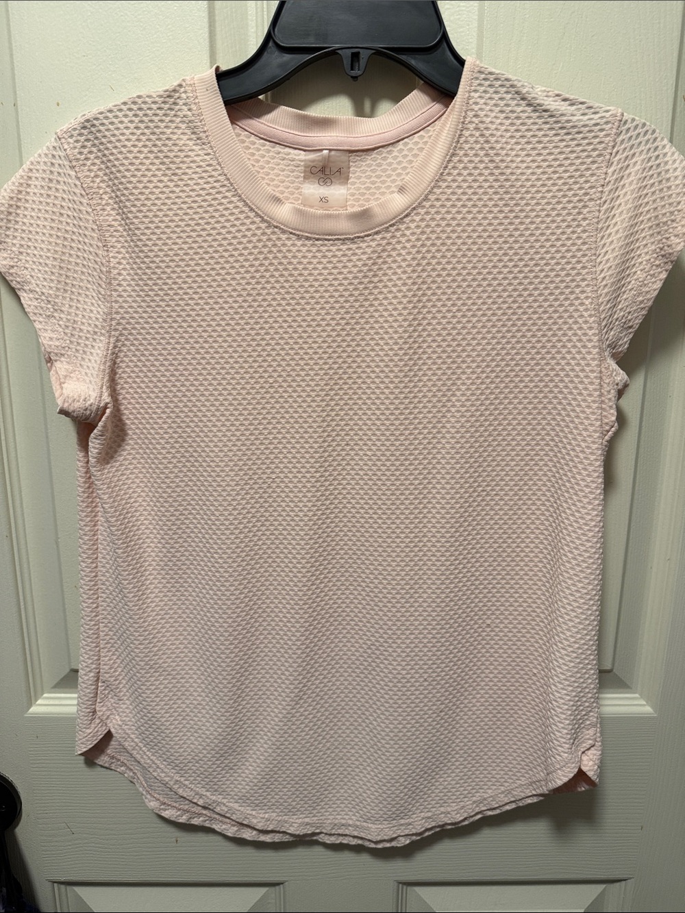 CALIA by Carrie Underwood Short Sleeve Peach Textured Active Top